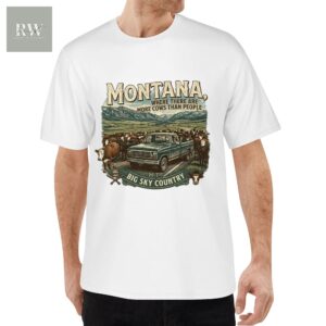 Montana Cows Over People Crew Neck T-Shirt - 100% High-Quality American Cotton