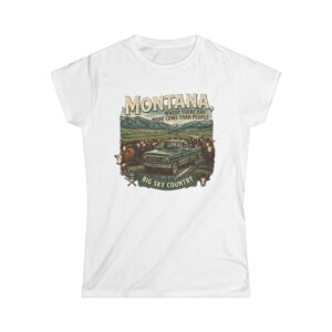 A Vintage-inspired Montana More Cows Than People Vintage Road Trip Tee