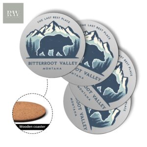 Montana The Last Best Place 4-Piece Wooden Coaster Set