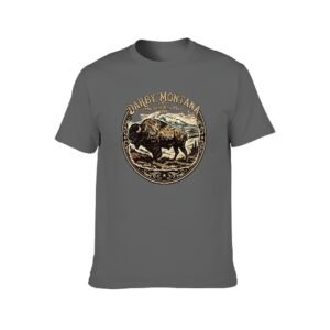 Gray Fishing, Bison, and Bull Varying Montana Blue Men's T-shirt
