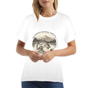 Women's Bitterroot Valley Only Place to Fly (fish) T-Shirt (Made in USA)